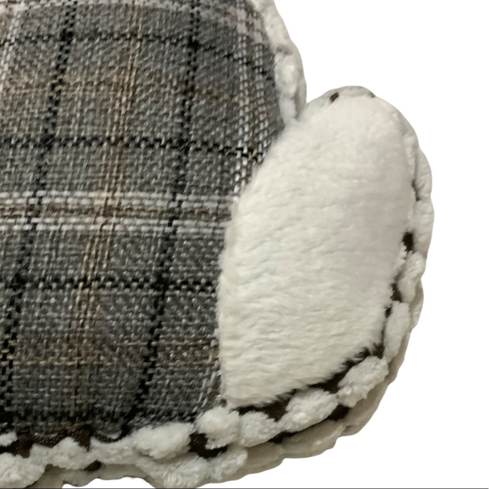 Dog Toss Toy European Home Burlap Bunny Grey White Country Farmhouse Plaid - Picture 10 of 12